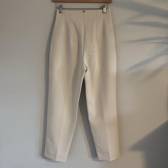 Zara High Rise Cream Trousers - Picture 6 of 7